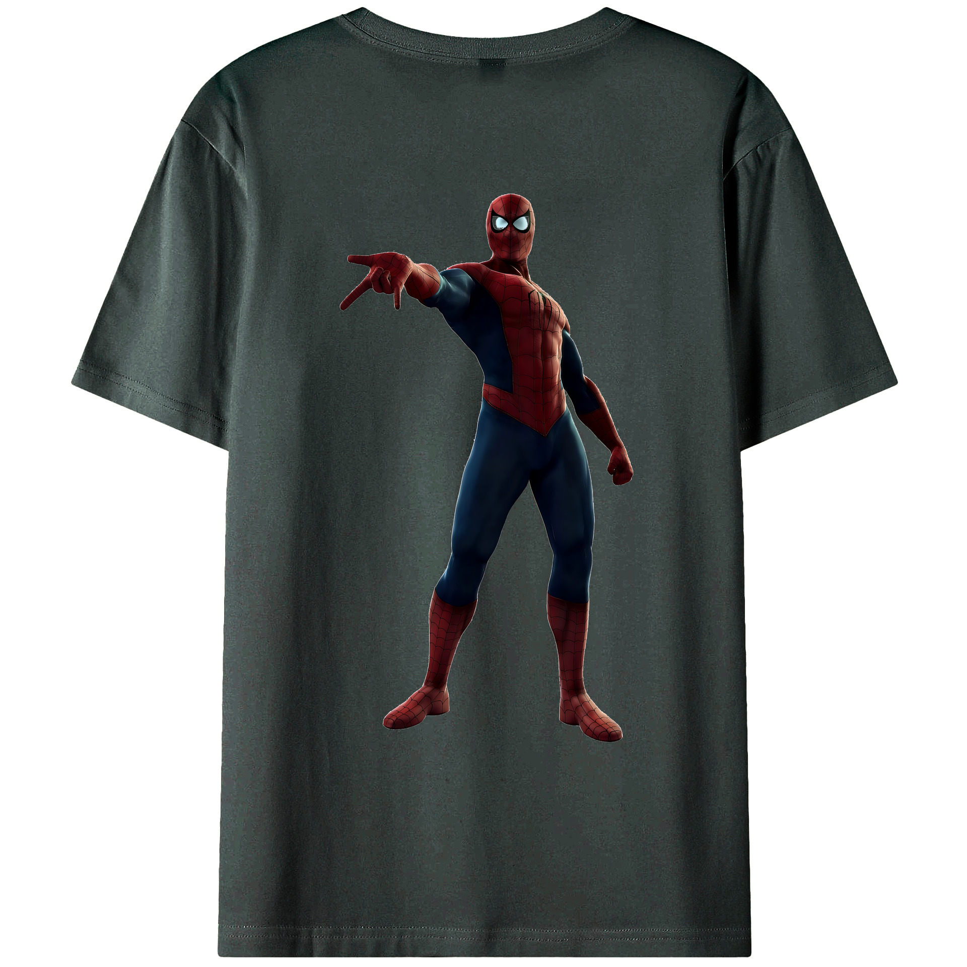 （画像用） Spider Man スパイダーマン 綿100％ メンズ半袖Tシャツ（バックプリント） 通気性